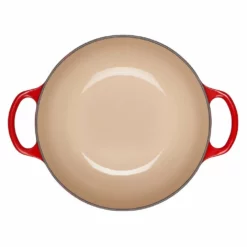 Le Creuset 2.5Qt Signature Cocotte Eiffel Tower Collection | Cerise -Food Prep Tools Shop rs10251 eiffel rdo cerise inside scr