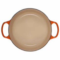 Le Creuset 5.5 Qt. Round Signature Cast Iron Dutch Oven With Stainless Steel Knob | Flame Orange -Food Prep Tools Shop rs10275 ls2501 262 inside