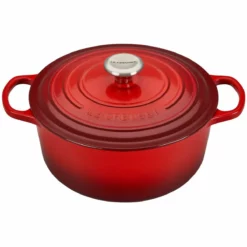 Le Creuset 5.5 Qt. Round Signature Cast Iron Dutch Oven With Stainless Steel Knob | Cerise/Cherry Red