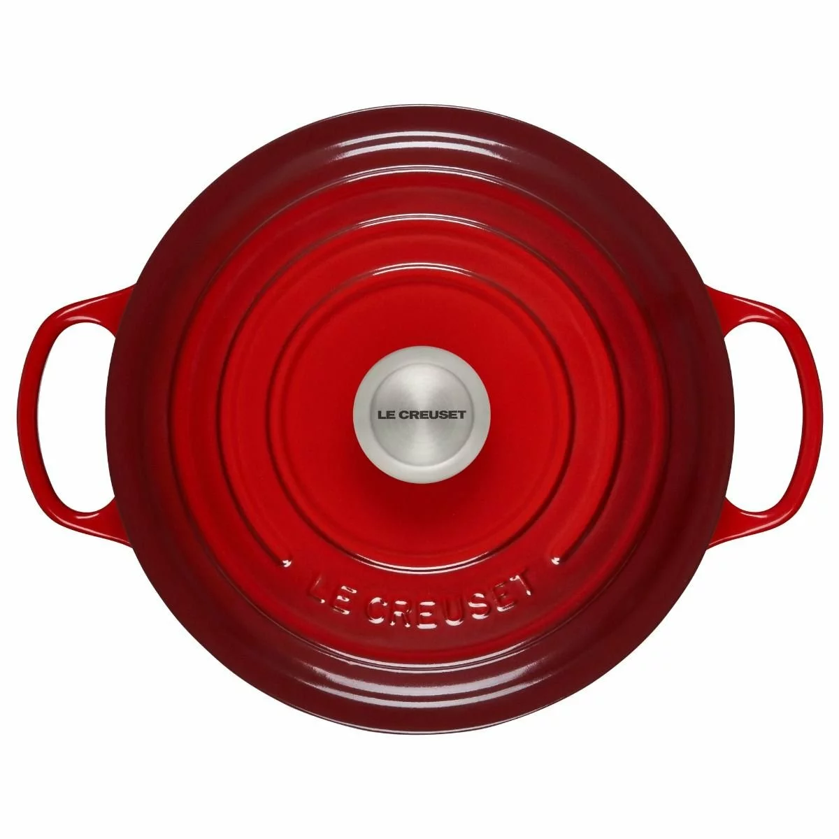 Le Creuset 5.5 Qt. Round Signature Cast Iron Dutch Oven With Stainless Steel Knob | Cerise/Cherry Red 4 Le Creuset 5.5 Qt. Round Signature Cast Iron Dutch Oven With Stainless Steel Knob | Cerise/Cherry Red - Image 2