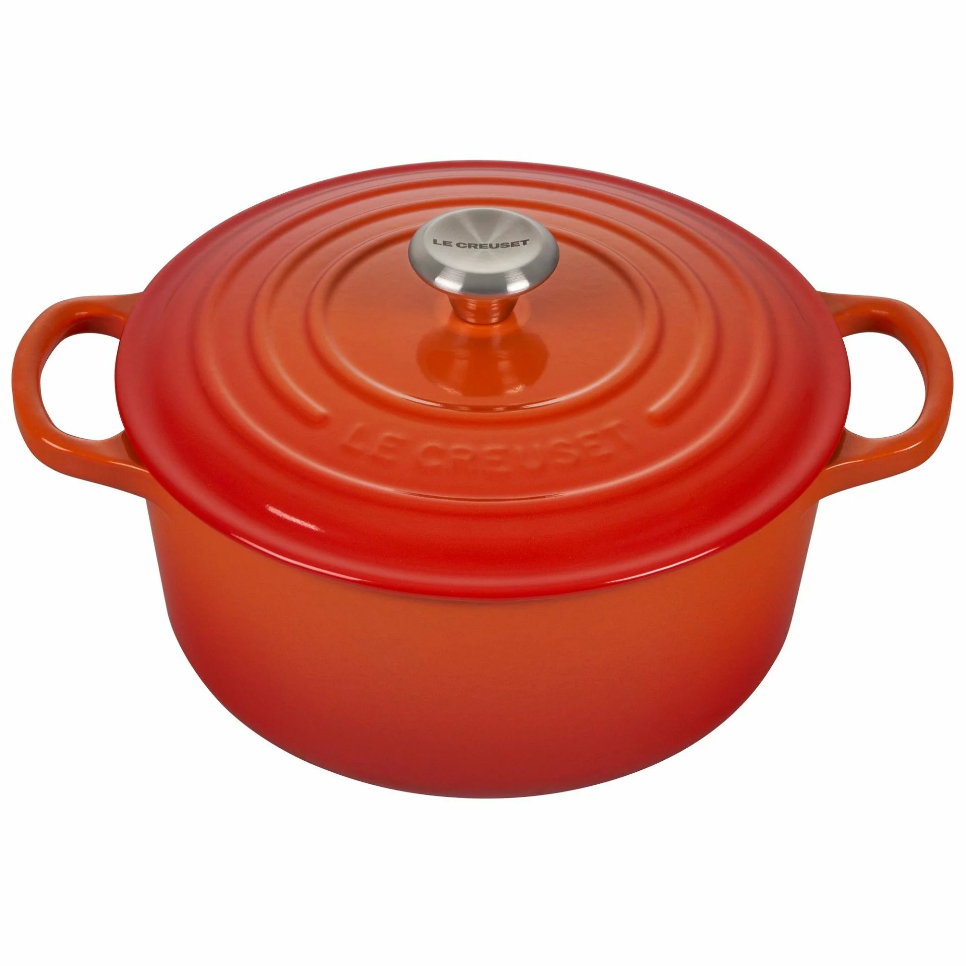 Le Creuset 3.5 Qt. Round Signature Dutch Oven With Stainless Steel Knob | Flame Orange 3 Le Creuset 3.5 Qt. Round Signature Dutch Oven With Stainless Steel Knob | Flame Orange