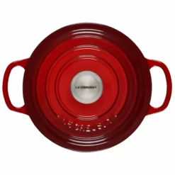 Le Creuset 2 Qt. Round Signature Cast Iron Dutch Oven With Stainless Steel Knob | Cerise/Cherry Red -Food Prep Tools Shop rs11185 ls2501 1867ss 3