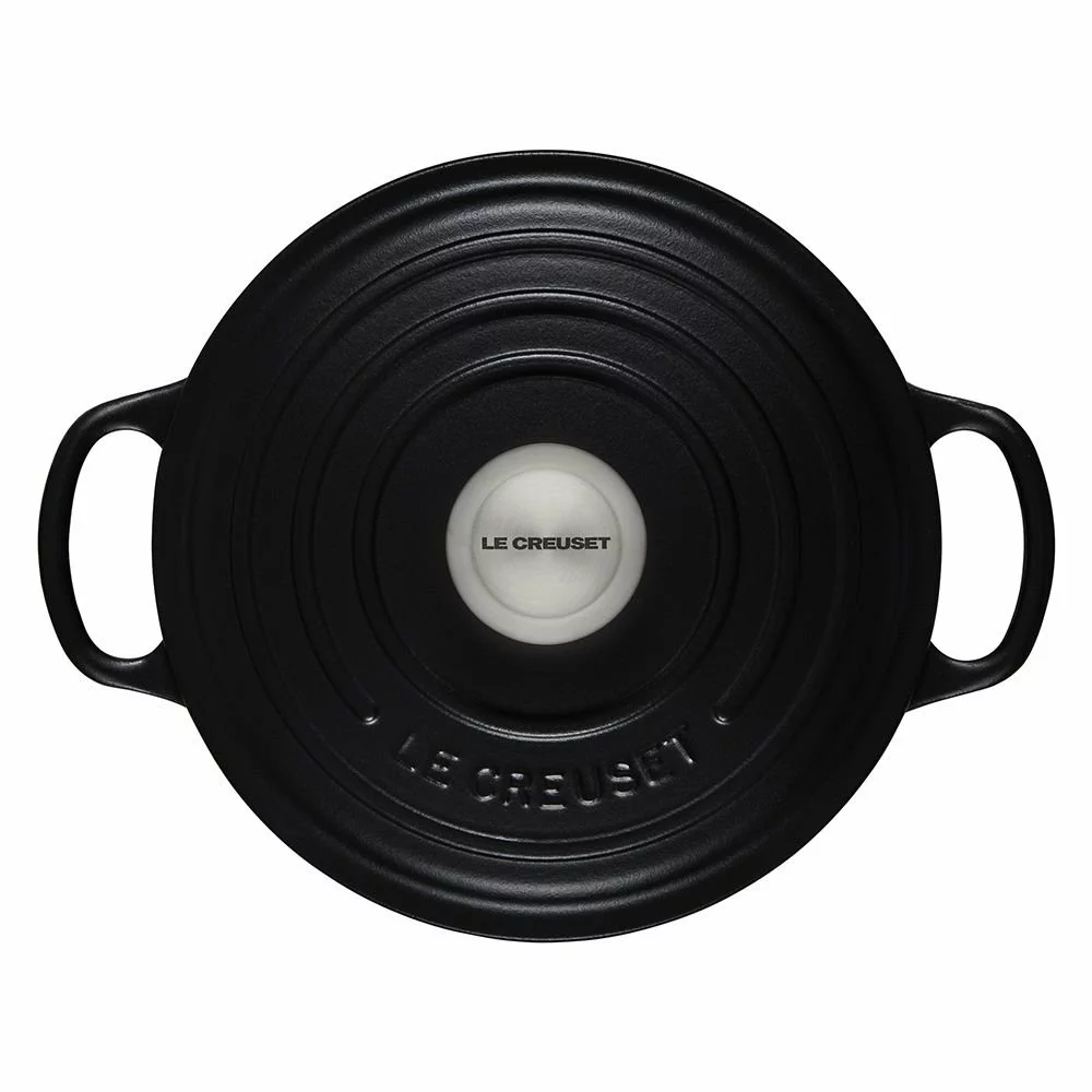 Le Creuset 3.5 Qt. Round Signature Dutch Oven With Stainless Steel Knob | Licorice 5 Le Creuset 3.5 Qt. Round Signature Dutch Oven With Stainless Steel Knob | Licorice - Image 3