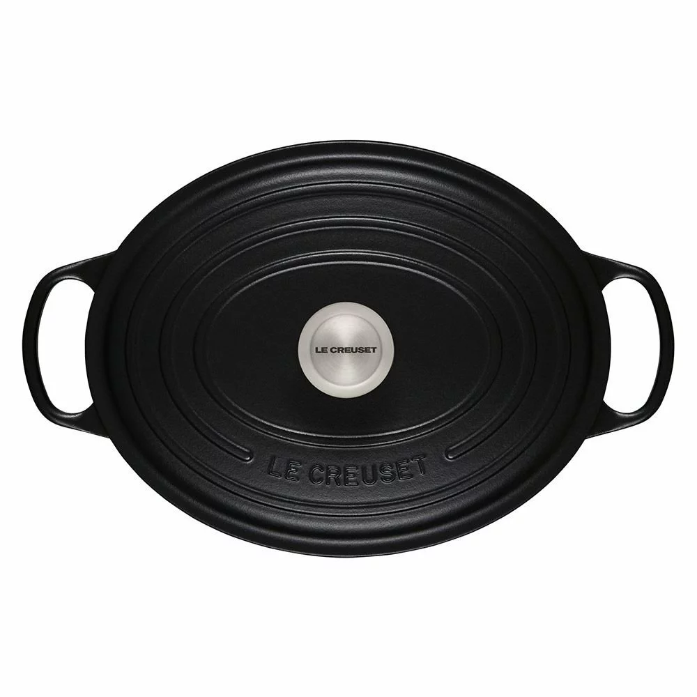 Le Creuset 6.75 Qt. Oval Signature Dutch Oven With Stainless Steel Knob | Licorice 5 Le Creuset 6.75 Qt. Oval Signature Dutch Oven With Stainless Steel Knob | Licorice - Image 3