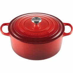 Le Creuset 9 Qt. Round Signature Dutch Oven With Stainless Steel Knob | Cerise/Cherry Red