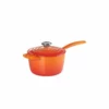 Le Creuset 1.75 Qt. Signature Enameled Cast Iron Saucepan With Stainless Steel Knob | Flame Orange -Food Prep Tools Shop rs11967 signature iron handle saucepan 160390s 1