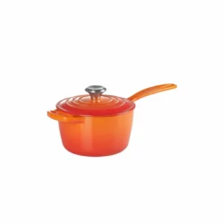Le Creuset 1.75 Qt. Signature Enameled Cast Iron Saucepan With Stainless Steel Knob | Flame Orange