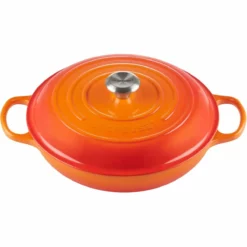 Le Creuset 3.5 Qt. Signature Enameled Cast Iron Braiser With Stainless Steel Knob | Flame Orange