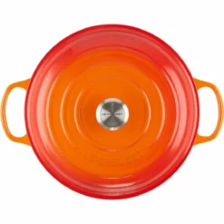 Le Creuset 3.5 Qt. Signature Enameled Cast Iron Braiser With Stainless Steel Knob | Flame Orange -Food Prep Tools Shop rs11978 lc 20191015 fr ps 00013 s