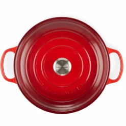 Le Creuset 3.5 Qt. Signature Enameled Cast Iron Braiser With Stainless Steel Knob | Cerise/Cherry Red -Food Prep Tools Shop rs11981 lc 20191015 fr ps 00015