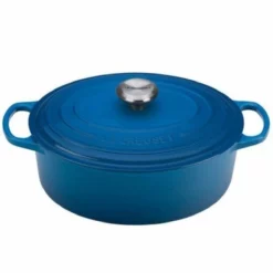 Le Creuset 5 Qt. Oval Signature Dutch Oven With Stainless Steel Knob | Marseille Blue
