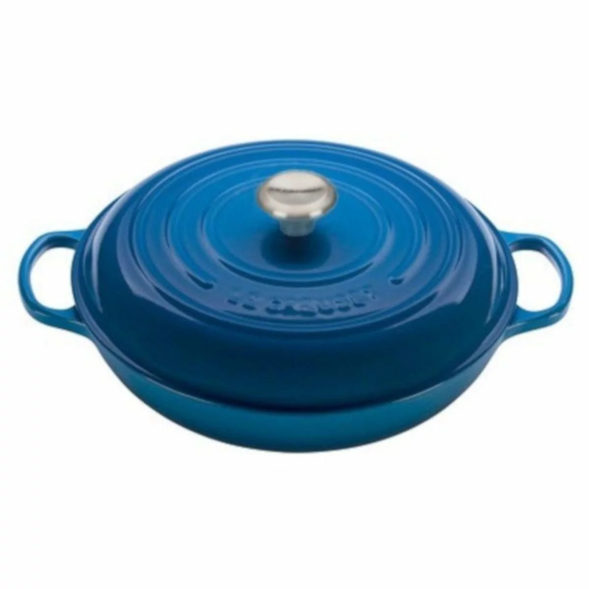 Le Creuset 5 Qt. Signature Enameled Cast Iron Braiser With Stainless Steel Knob | Marseille Blue 3 Le Creuset 5 Qt. Signature Enameled Cast Iron Braiser With Stainless Steel Knob | Marseille Blue