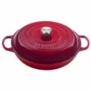 Le Creuset 5 Qt. Signature Enameled Cast Iron Braiser With Stainless Steel Knob | Cerise/Cherry Red -Food Prep Tools Shop rs12290 ls2532 3267ss