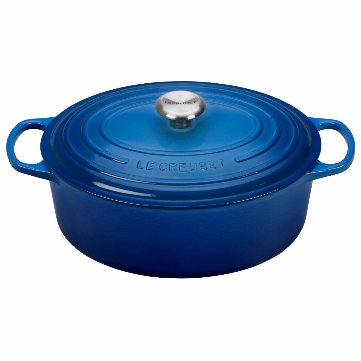 Le Creuset 6.75 Qt. Oval Signature Dutch Oven With Stainless Steel Knob | Marseille Blue 3 Le Creuset 6.75 Qt. Oval Signature Dutch Oven With Stainless Steel Knob | Marseille Blue