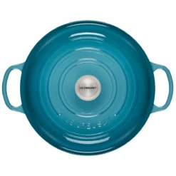 Le Creuset 3.5 Qt. Signature Enameled Cast Iron Braiser With Stainless Steel Knob | Caribbean Blue 8 Le Creuset 3.5 Qt. Signature Enameled Cast Iron Braiser With Stainless Steel Knob | Caribbean Blue -Food Prep Tools Shop rs12365 ls2532 3017ss 3