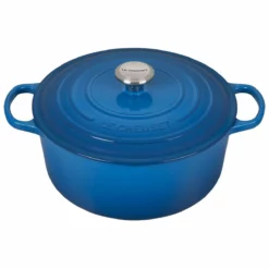 Le Creuset 7.25 Qt. Round Signature Dutch Oven With Stainless Steel Knob | Marseille Blue