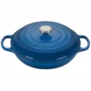 Le Creuset 3.5 Qt. Signature Enameled Cast Iron Braiser With Stainless Steel Knob | Marseille Blue -Food Prep Tools Shop rs12493 ls2532 3059