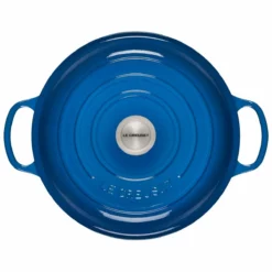 Le Creuset 3.5 Qt. Signature Enameled Cast Iron Braiser With Stainless Steel Knob | Marseille Blue -Food Prep Tools Shop rs12495 ls2532 3059 3