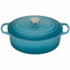 Le Creuset 6.75 Qt. Oval Signature Dutch Oven With Stainless Steel Knob | Caribbean Blue 2 Le Creuset 6.75 Qt. Oval Signature Dutch Oven With Stainless Steel Knob | Caribbean Blue -Food Prep Tools Shop rs12537 ls2502 3117ss