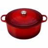 Le Creuset 13.25 Qt. Round Signature Cast Iron Dutch Oven With Stainless Steel Knob | Cerise/Cherry Red