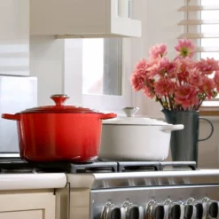 Le Creuset 5.5 Qt. Round Signature Cast Iron Dutch Oven With Stainless Steel Knob | White 9 Le Creuset 5.5 Qt. Round Signature Cast Iron Dutch Oven With Stainless Steel Knob | White -Food Prep Tools Shop rs16510 deep oven stovetop still00572273 edited