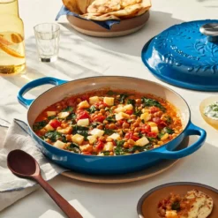 Le Creuset Olive Branch Collection 3.5 Qt. Signature Braiser | Marseille -Food Prep Tools Shop rs16888 220511 lecreuset olivebranchbraiser recipesqret