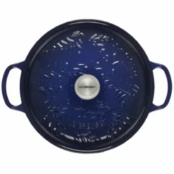 Le Creuset Olive Branch Collection 3.5 Qt. Signature Braiser | Indigo Blue -Food Prep Tools Shop rs17124 ls2532 3078ob 3