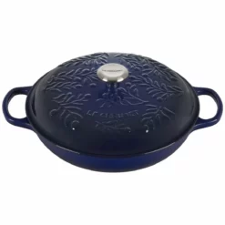 Le Creuset Olive Branch Collection 3.5 Qt. Signature Braiser | Indigo Blue