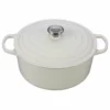 Le Creuset 7.25 Qt. Round Signature Dutch Oven With Stainless Steel Knob | White -Food Prep Tools Shop rs3160 ls2501 2816ss