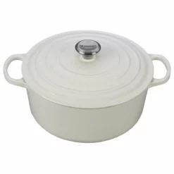 Le Creuset 7.25 Qt. Round Signature Dutch Oven With Stainless Steel Knob | White