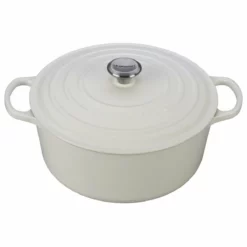 Le Creuset 9 Qt. Round Signature Dutch Oven With Stainless Steel Knob | White