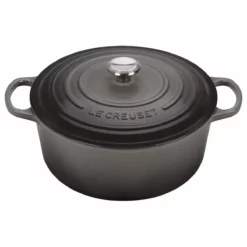 Le Creuset 9 Qt. Round Signature Dutch Oven With Stainless Steel Knob | Oyster Grey