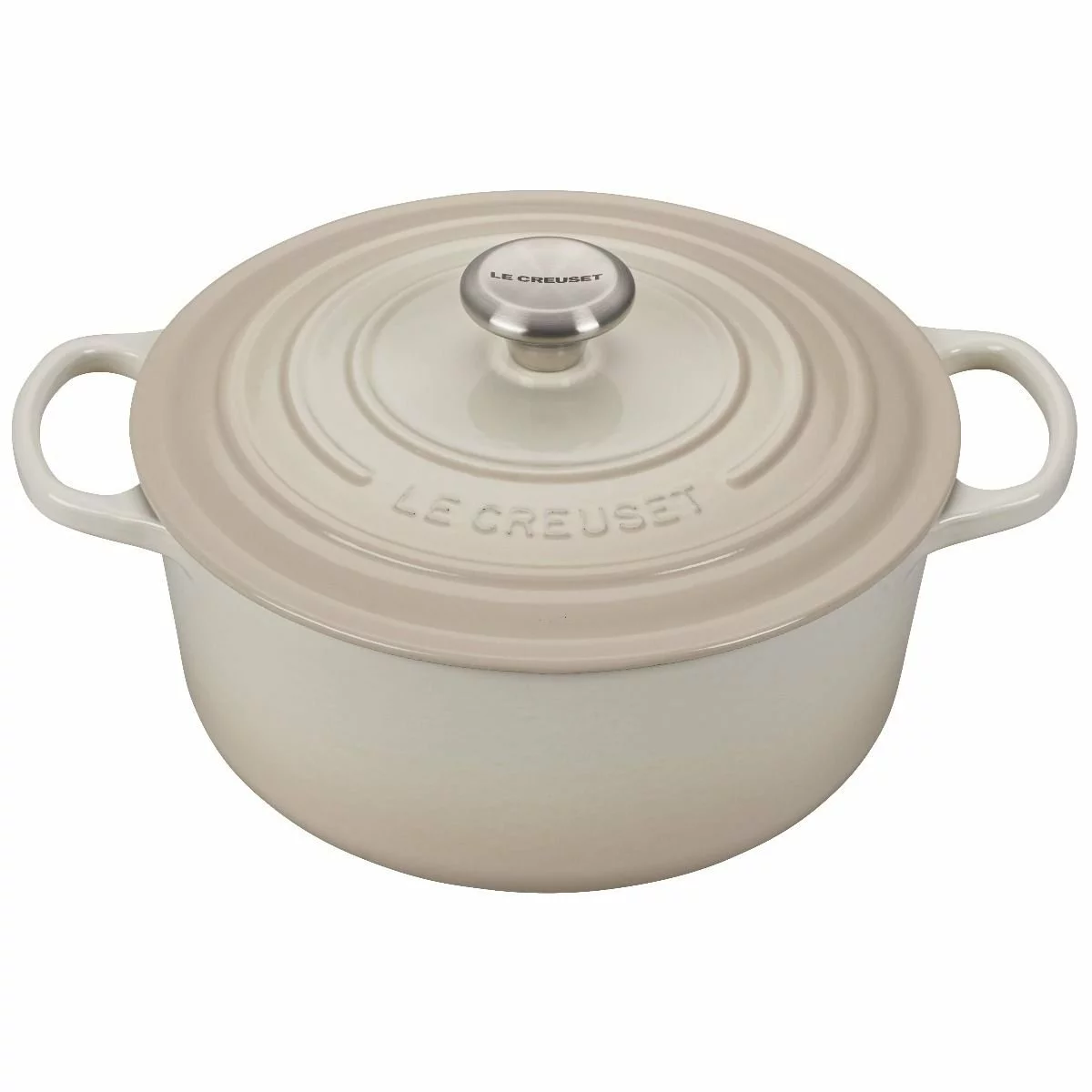 Le Creuset 5.5 Qt. Round Signature Cast Iron Dutch Oven With Stainless Steel Knob | Meringue White 3 Le Creuset 5.5 Qt. Round Signature Cast Iron Dutch Oven With Stainless Steel Knob | Meringue White