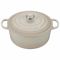 Le Creuset 9 Qt. Round Signature Dutch Oven With Stainless Steel Knob | Meringue White