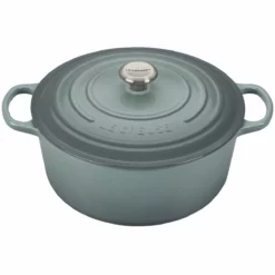 Le Creuset 9 Qt. Round Signature Dutch Oven With Stainless Steel Knob | Sea Salt