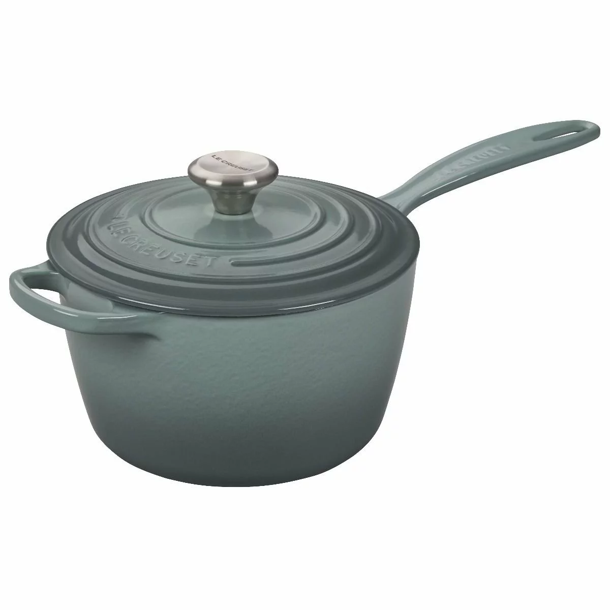 Le Creuset 2.25 Qt. Signature Enameled Cast Iron Saucepan With Stainless Steel Knob | Sea Salt 3 Le Creuset 2.25 Qt. Signature Enameled Cast Iron Saucepan With Stainless Steel Knob | Sea Salt